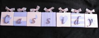 Personalised Canvas 'Cassidy' Mauve/Pink with ribbons
